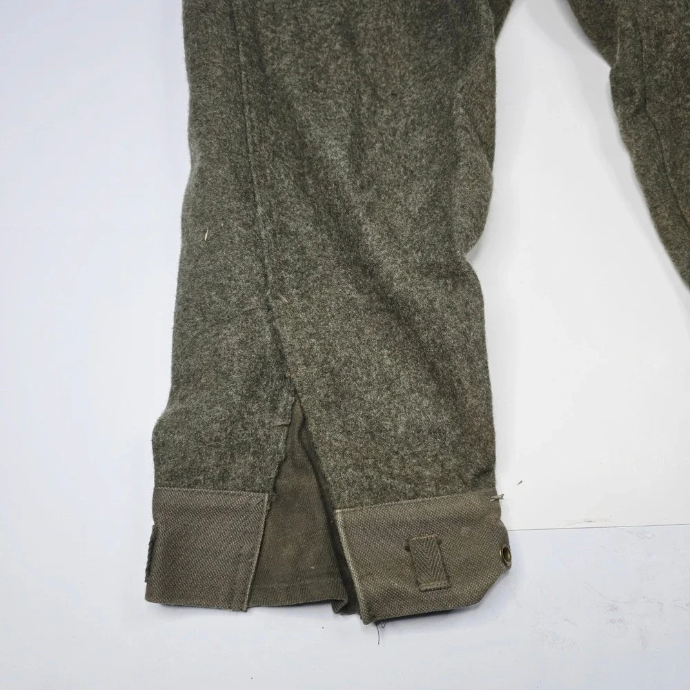 1970 Vintage Swiss Army Wool‎ Cargo Pants d 100 Military Olive Green Men Size M